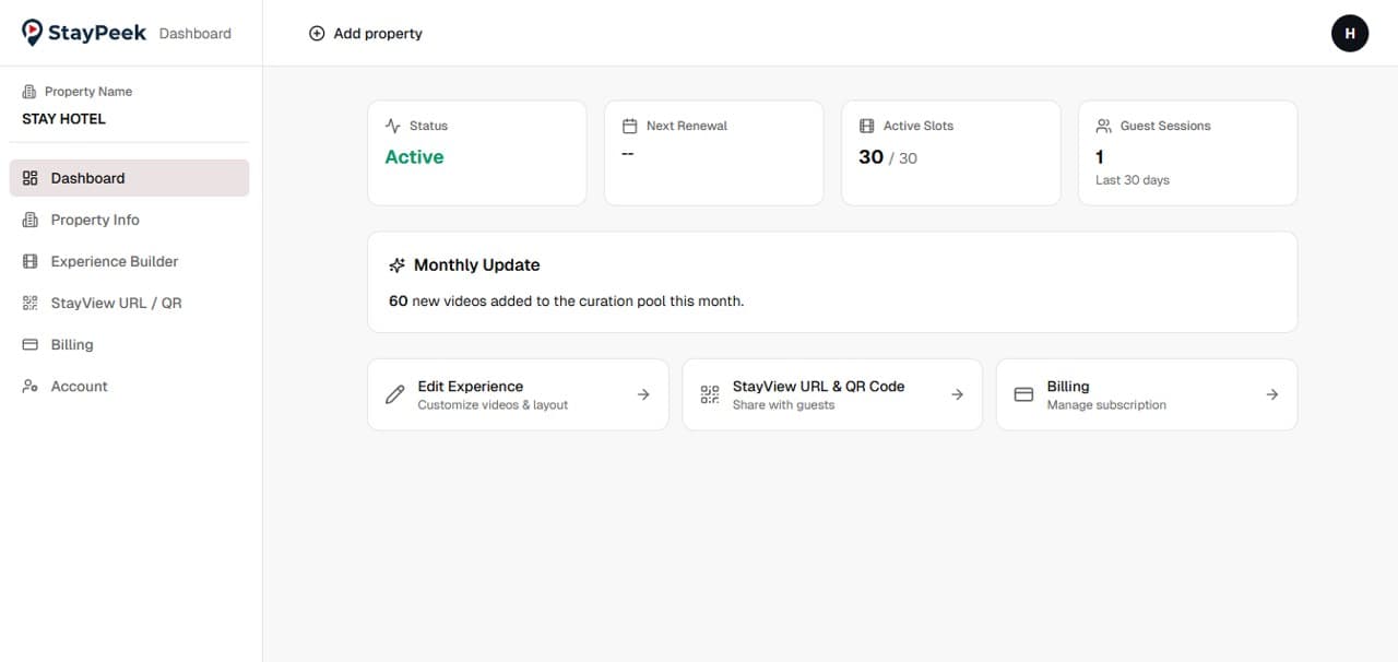Guest Concierge Builder Dashboard Preview